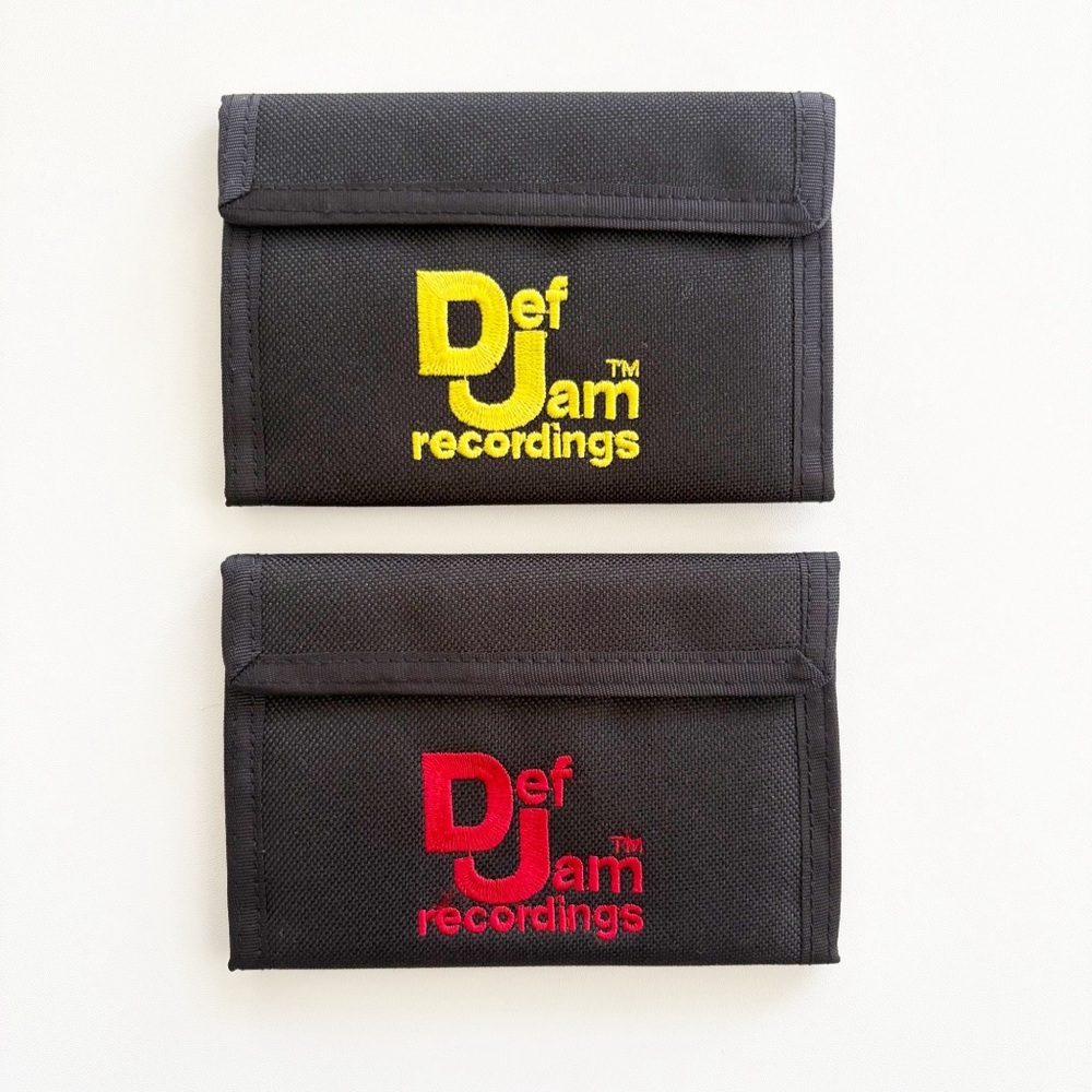 Def Jam Recordings Vintage Embroidered Black Wallet Set of 2